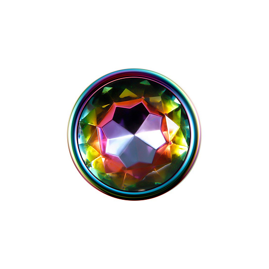 Радужная анальная пробка малая Evolved Rainbow Metal Plug, большая