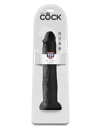 Фаллоимитатор-гигант на присоске Cock Black, 29 см, черный