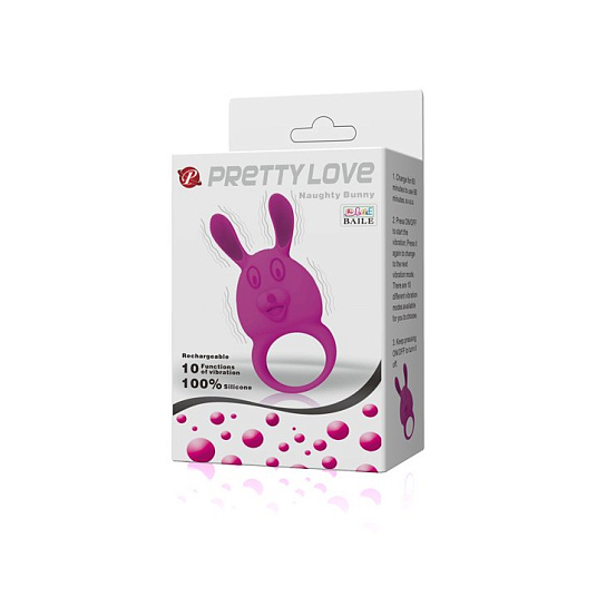 Небольшое эрекционное кольцо с вибрацией NAUGHTY BUNNY