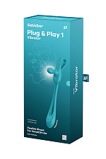 Многофункциональный гибкий вибратор для пар Satisfyer Plug & Play1, голубой