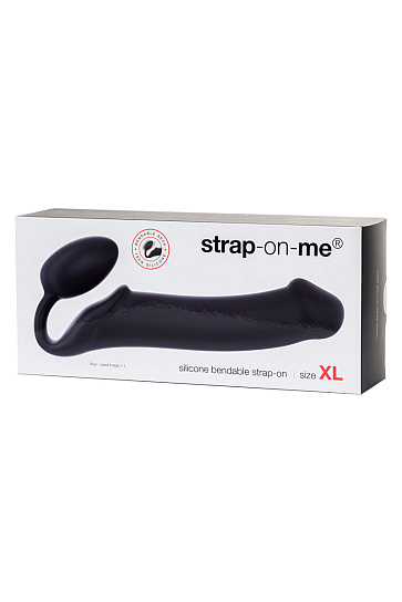 Безремневой страпон XL Strap-on-me 25.5 см, черный