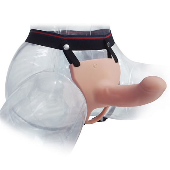 Силиконовый страпон с вибрацией, 17 см