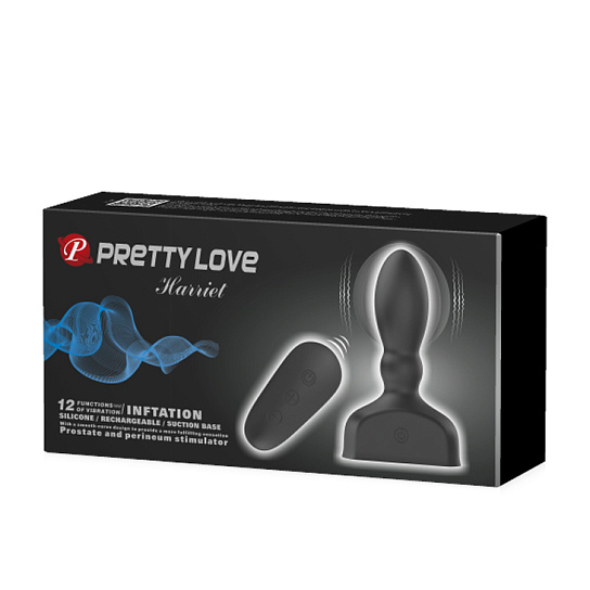 Анальная вибропробка PrettyLove Harriet с функцией расширения