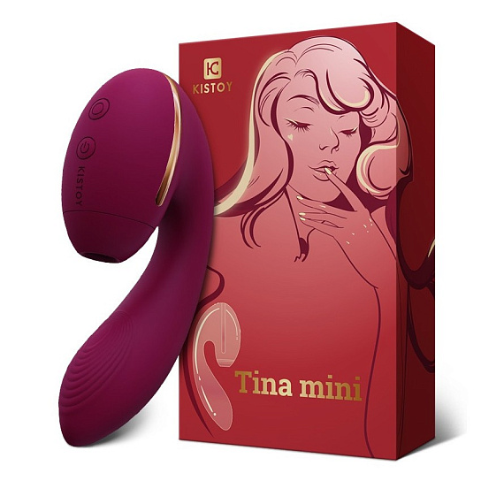 Вибратор для точки G с вакуумной стимуляцией и подогревом KisToy Tina Mini, фиолетовый