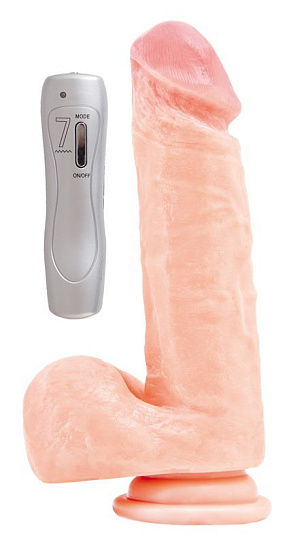 Вибратор RealStick 101 телесный, с выраженной головкой, 21 см