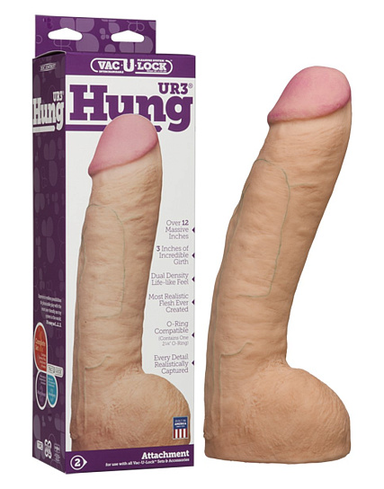 Большая насадка на страпон, 24 см, телесная