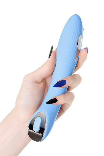 Вибратор с электростимуляцией PHYSICS TESLA G-POINT, 21 см, голубой