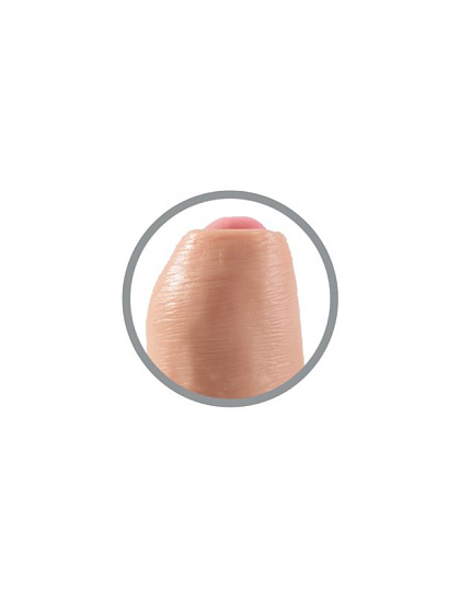 Реалистичный фаллос на присоске 6 Uncut Cock 15.2 см, телесный
