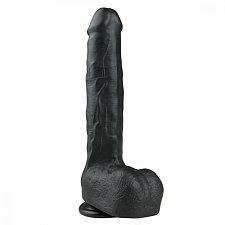 Длинный фаллоимитатор на присоске Easytoys Realistic Dildo 22.5 см, черный