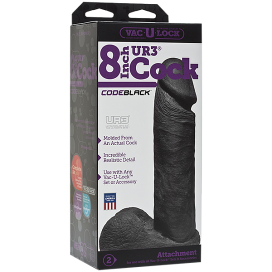 Насадка член с мошонкой Vac-U-Lock CodeBlack, 17 см