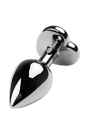 Анальная страза с черным камнем Toyfa Crystal из металла
