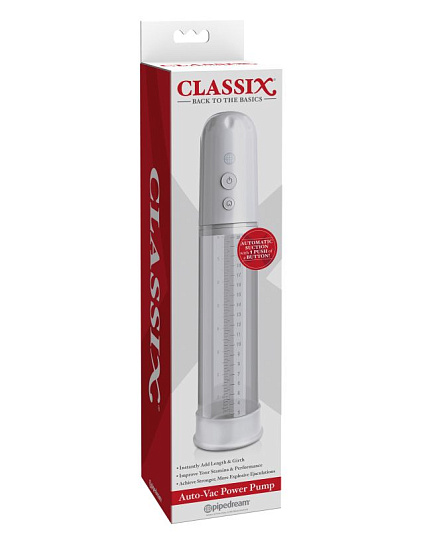 Вакуумная помпа Classix Auto-Vac автоматическая, 21 см, прозрачная