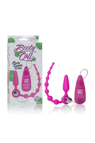 Анальная пробка-цепочка Booty Double Dare, розовая