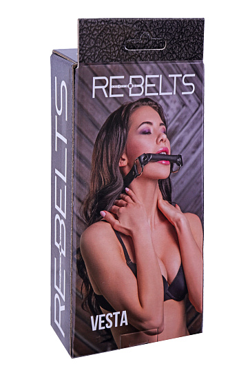Кляп-трензель Vesta Black из кожи и металла Rebelts