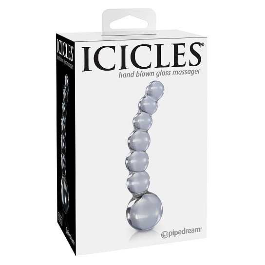 Стеклянный стимулятор Icicles No. 66, прозрачный