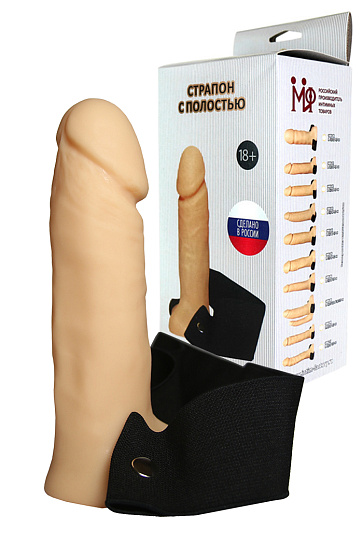 Мужской страпон полый Джага-Джага №4 на резинке