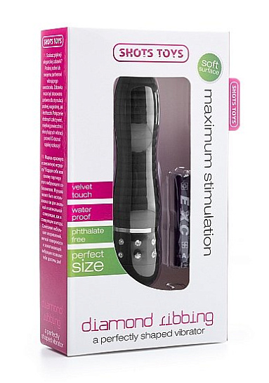 Вибратор украшен стразами DIAMOND RIBBING
