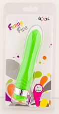 Вибратор SEXUS с волнистым рельефом, зеленый