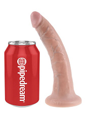 Реалистичный фаллоимитатор с присоской King Cock PipeDream 16.5 см, телесный