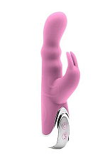 Силиконовый вибратор BUNNY 10 режимов вибрации, розовый
