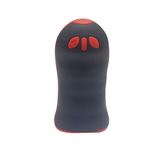 Мастурбатор с вибрацией и с функцией нагрева, черный