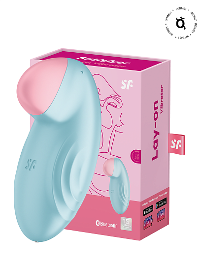 Мини-вибратор Satisfyer Tropical Tip с управлением через приложение, голубой