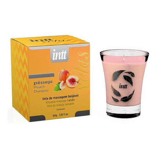 Массажная аромасвеча Intt Kissable Candle, персик, 40 г
