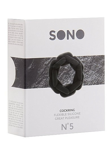Силиконовое эрекционное кольцо SONO №5, черное
