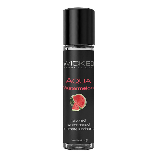 Лубрикант со вкусом Арбуза WICKED AQUA WATERMELON, 30 мл