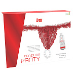 Набор из массажного крема для тела и трусиков Intt Sliding Gel Strawberry, красный