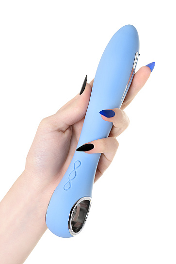 Вибратор с электростимуляцией PHYSICS GALVANI VIBE, 21 см, голубой