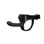 Фаллос на трусиках с штырьком Ultra Harness Karin Dildo, черный 16,8 см