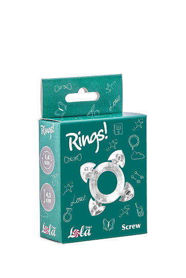 Эрекционное кольцо для мужчин Rings Screw, прозрачное