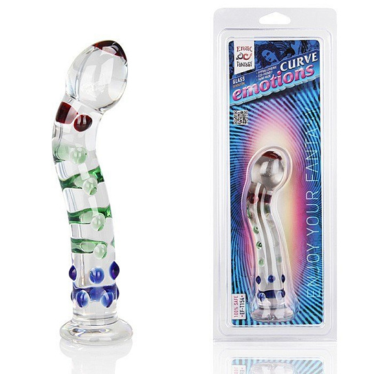 Изогнутый стимулятор из стекла CURVE EMOTIONS, 16 см