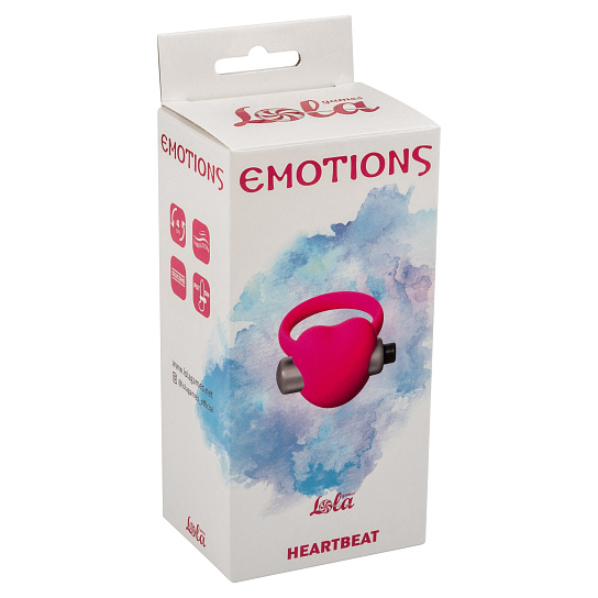 Силиконовое эрекционное кольцо Emotions Heartbeat, розовое