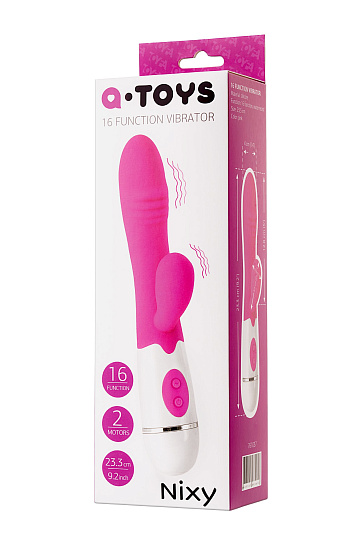Вибратор с клиторальным стимулятором Nixy из коллекции A-Toys, 23,3 см