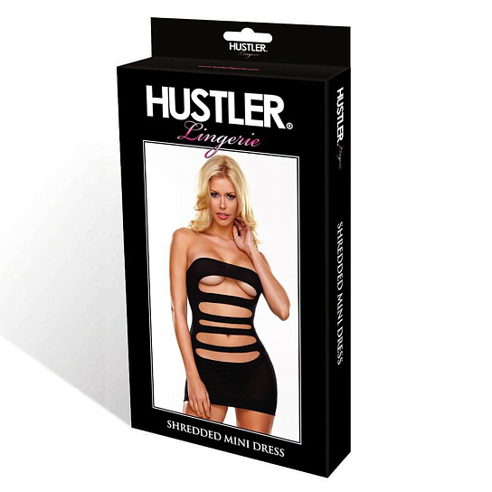 Короткое платье из полупрозрачной ткани без бретелей