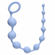 Анальная цепочка Pleasure Chain со звеньями разного диаметра, синяя