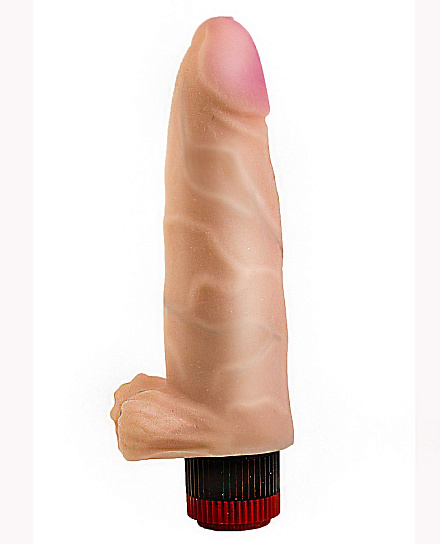 Вибратор с мошонкой LoveToy имитирующий мужской орган, 14 см