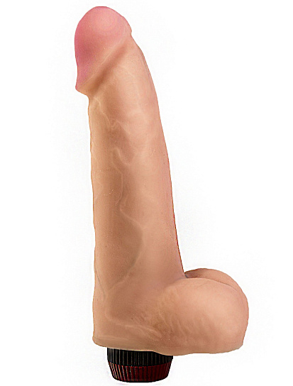 Вибромассажер из киберкожи с мошонкой LoveToy, 16 см