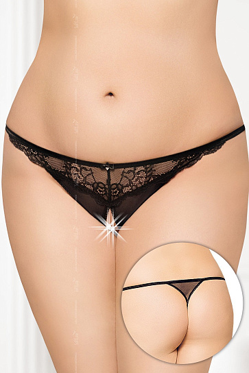 Женские G-стринги SoftLine черные, XL/XXXL