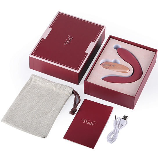 Вибромассажер HERCULES WINE RED с пультом ДУ