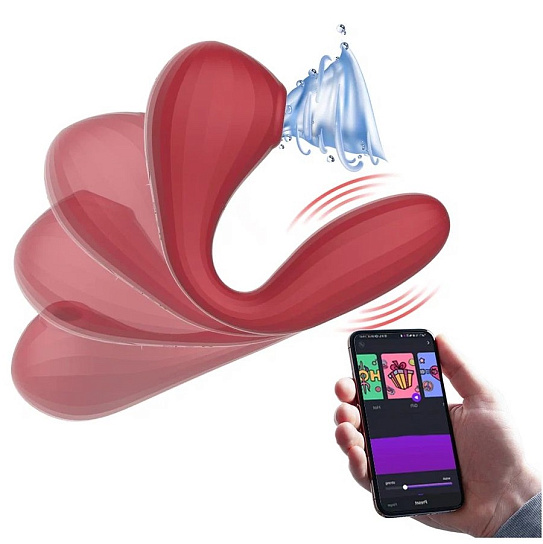 Вибратор Magic Motion Bobi вакуумно-волновой с мобильным приложением, красный