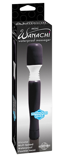 Вибратор Wand для интимных зон Mini Wanachi Massager, черный, 17см