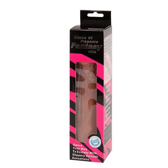 Коричневый вибратор с выраженной головкой Fantasy, 19 см