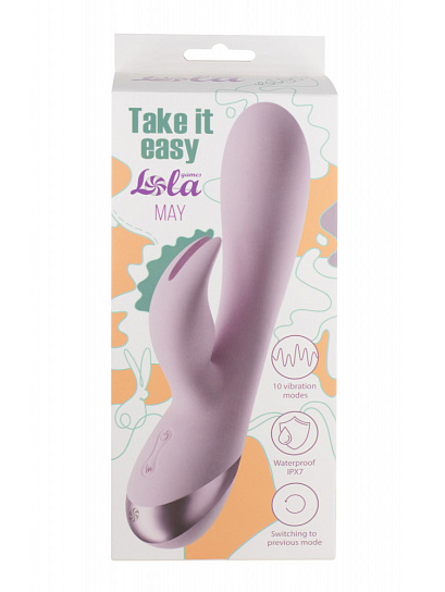 Вибратор-кролик Lola Games Take It Easy May 2 мотора, перисковый