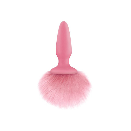Анальная пробка с заячьим хвостиком Bunny Tails, розовая