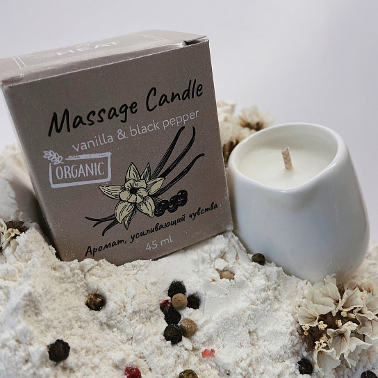 Массажная свеча Time Heat Vanilla & black pepper, 45 мл