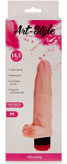 Вибратор неоскин Art-Style №9 с ярко выраженной головкой 14,5 см