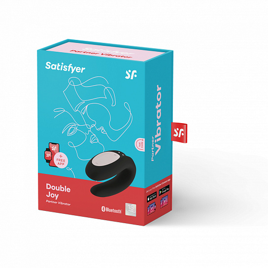 Вибромассажер для пар Satisfyer Double Joy с 2-я моторами, черный